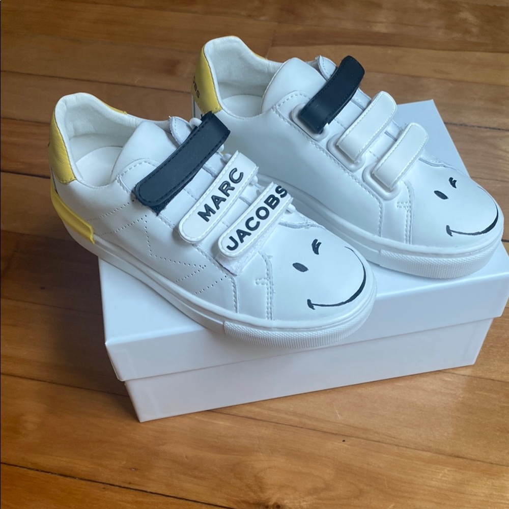 Marc Jacobs White and Yellow Sneakers Velcro Straps